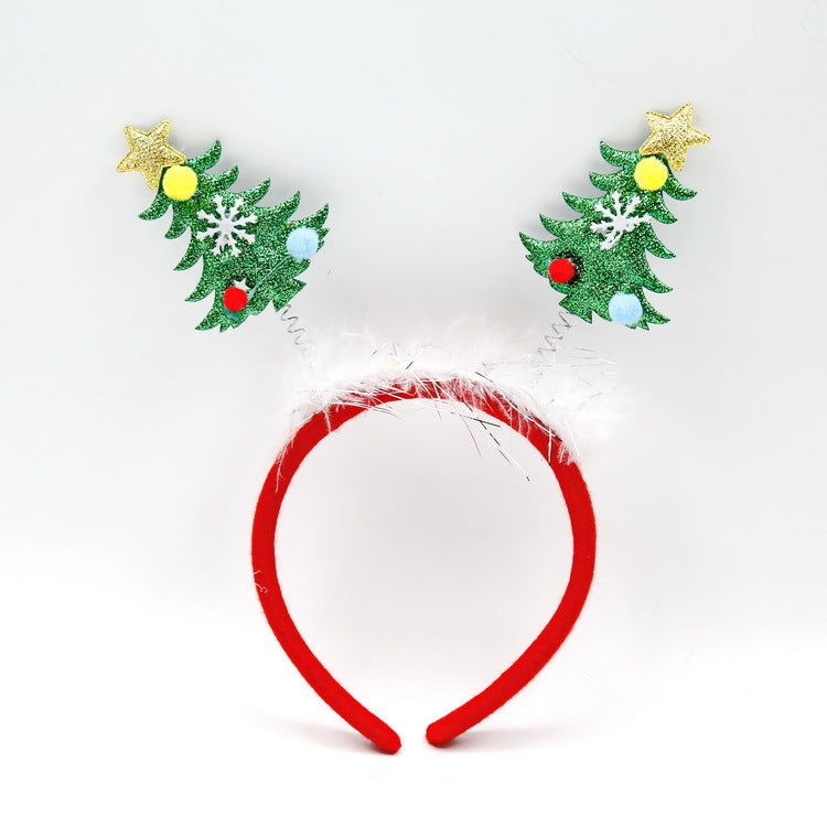 Festive Christmas Headband with Santa Figures