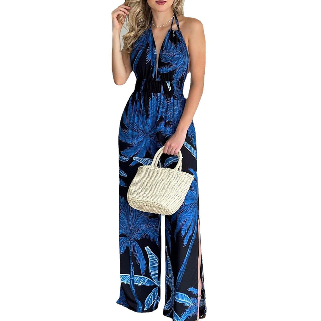 Elegant Jumpsuit with Spaghetti Straps and High Side Slits