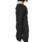 Women's Cargo Pants with Side Pockets and Adjustable Waist
