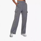 Women's Wide-Leg Cargo Pants with Side Pockets