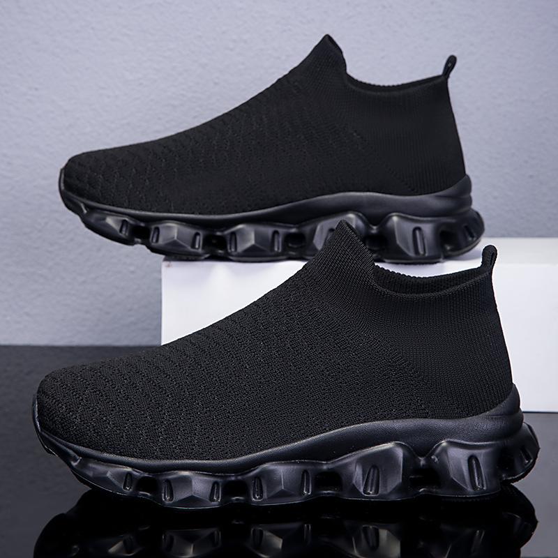 Women's Breathable Knit Running Shoes with Non-Slip Sole