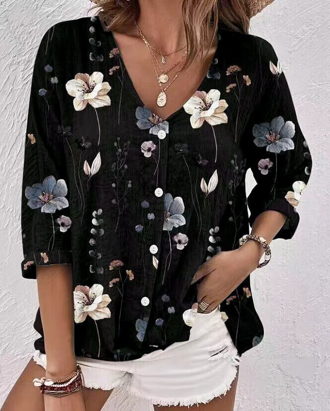 Women's Floral Print Blouse with Casual Fit