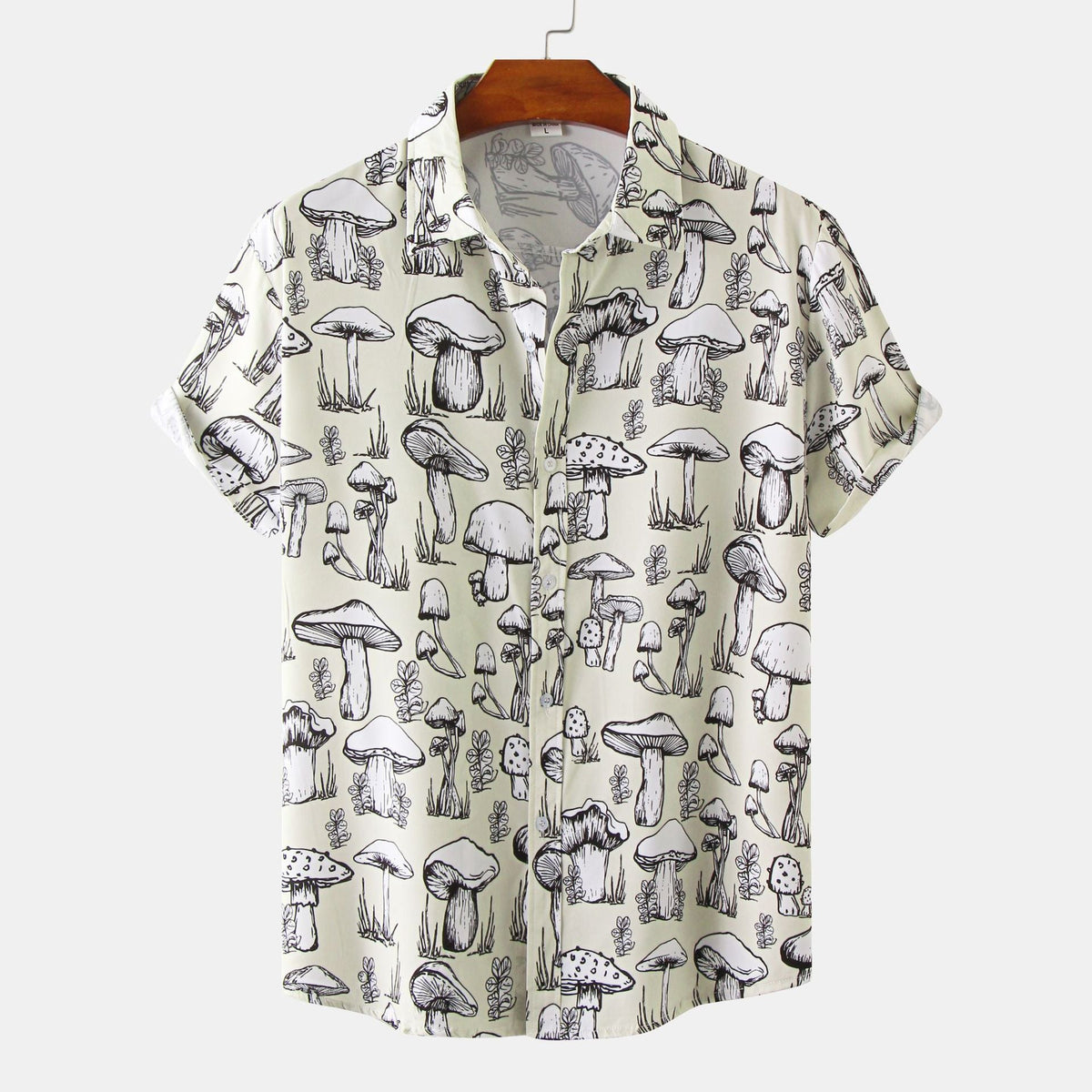 Women's Short-Sleeve Shirt with Unique Mushroom Design
