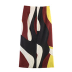 Women's Graphic Print Maxi Skirt with Draping