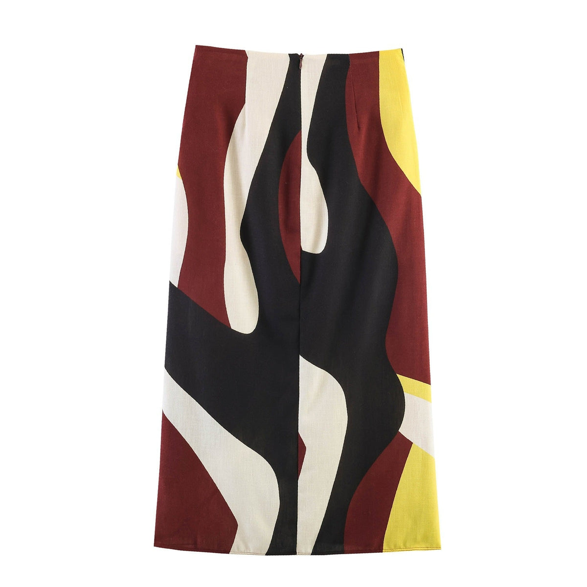 Women's Graphic Print Maxi Skirt with Draping