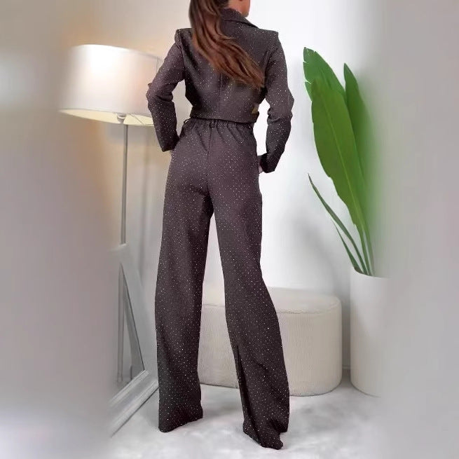 Women's Blazer and Wide-Leg Trouser Set