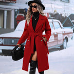 Women's Elegant Trench Coat with Waist Belt and Double-Breasted Buttons