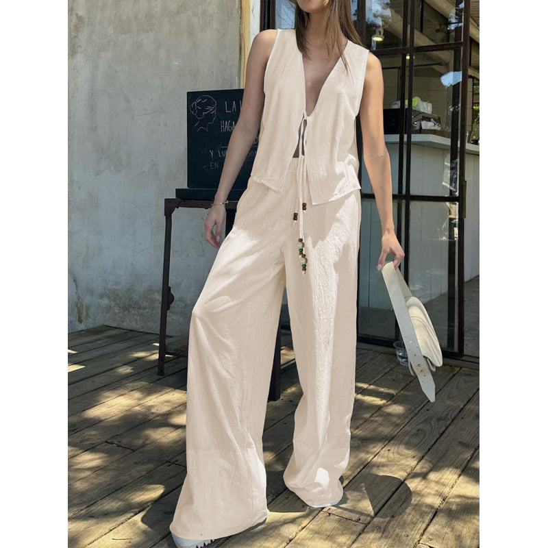 Women's Airy Summer Set with Adjustable Drawstring