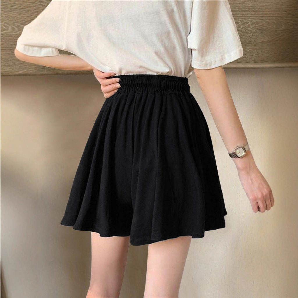 Women's Casual Skirt with Elastic Waistband and Drawstring