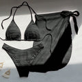 Women's Swimsuit Set with Lace Details and Wrap Skirt