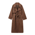 Elegant Suede Trench Coat