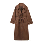 Elegant Suede Trench Coat