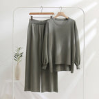 Casual Knit Top and Pants Set