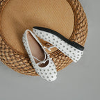 Women's Ballet Flats with Decorative Rhinestones and Bow Design