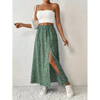 Women's Floral Maxi Skirt with Side Slit