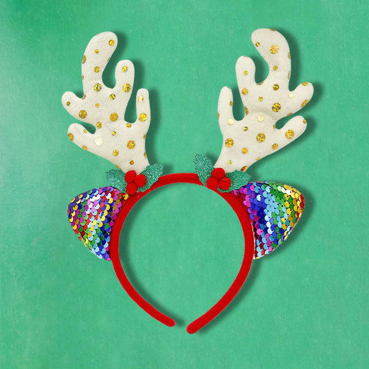 Festive Christmas Headband with Santa Figures