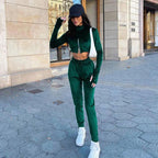 Women's Casual Sport Set with High Collar