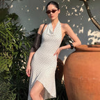 Women's Sleeveless Polka-Dot Dress