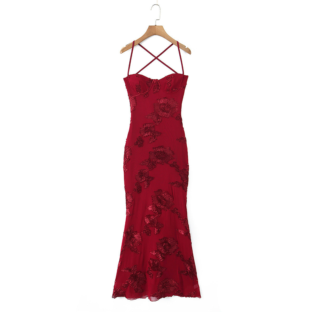 Women's Bodycon Dress with Floral Lace Trim