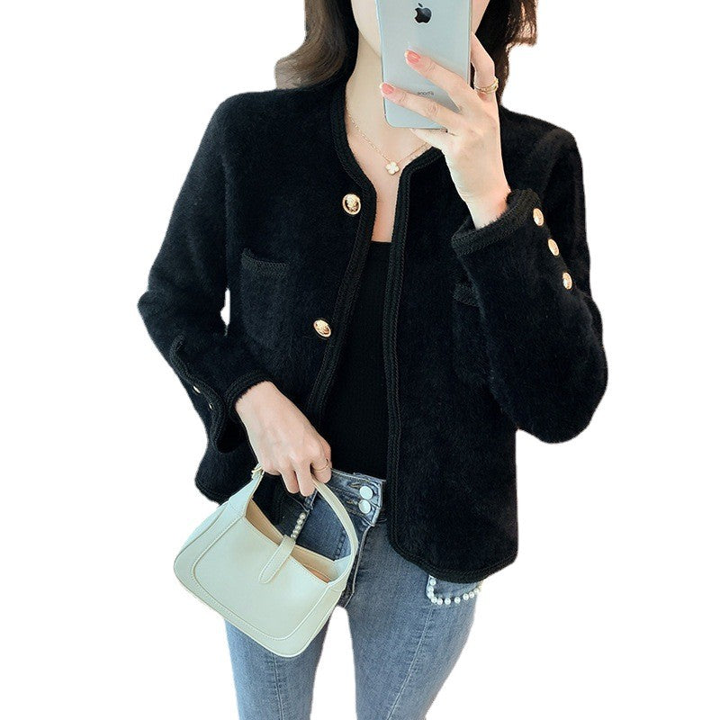 Women's Elegant Cardigan with Gold Buttons