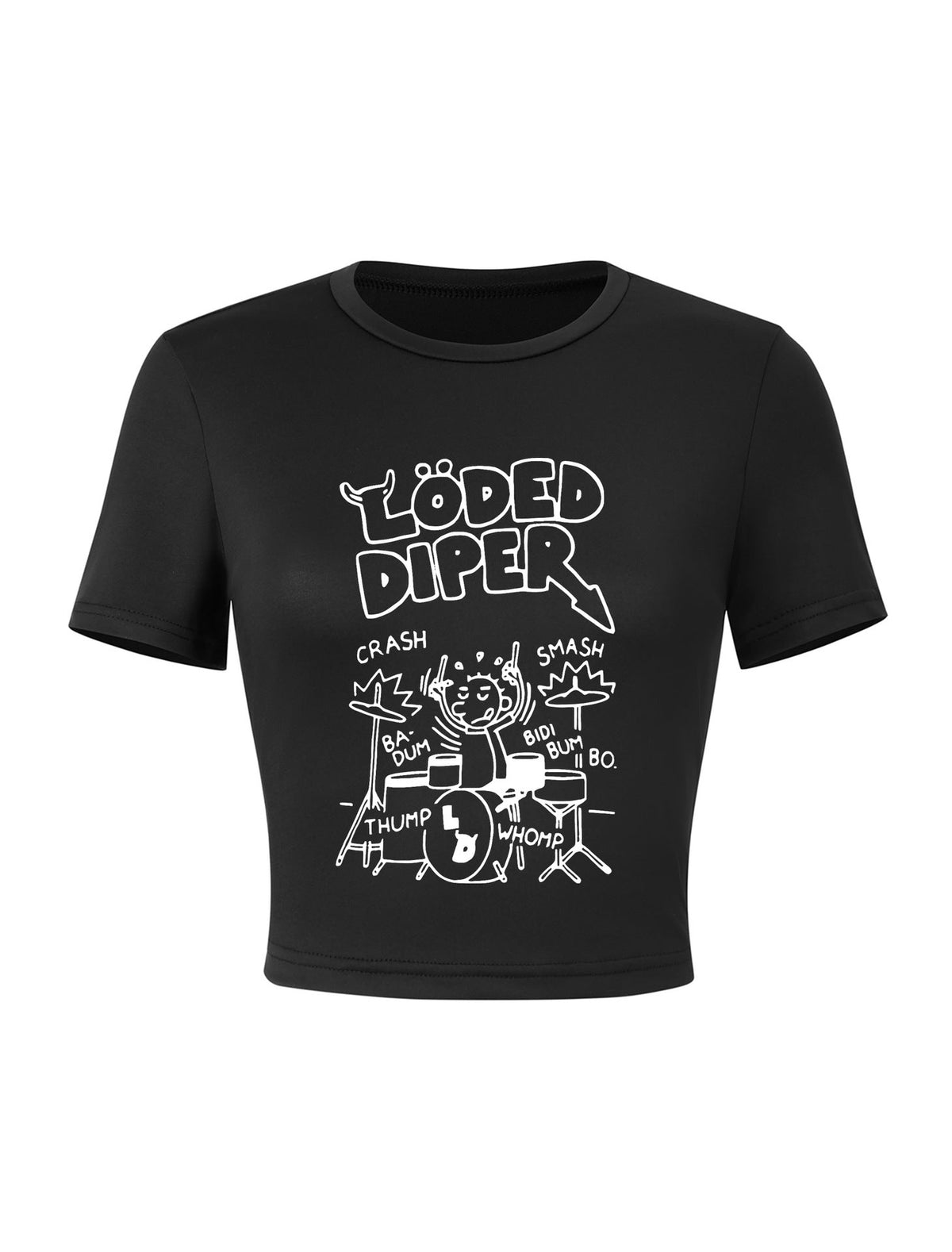 Women's Crop Shirt with Playful Ghost Motif