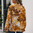 Women's Elegant Floral Print Blouse with Wide Sleeves