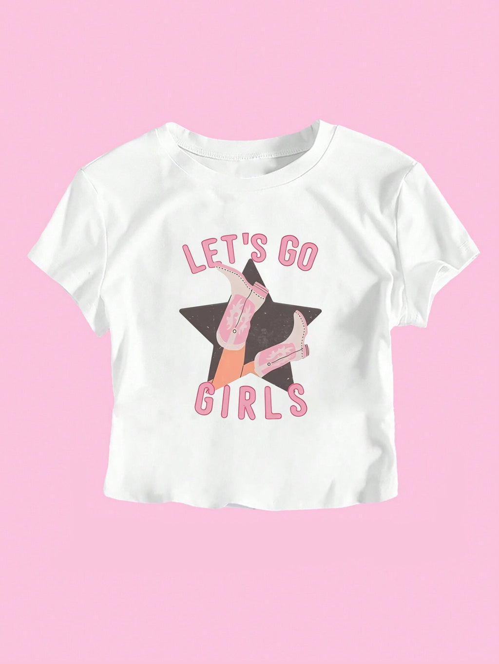 Women's Crop T-Shirt with Retro Phone Design