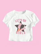 Women's Crop T-Shirt with Retro Phone Design