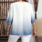Elegant Women's Blouse with Floral Design and Button Placket