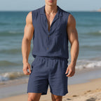 Men's Sleeveless Shirt and Shorts Set