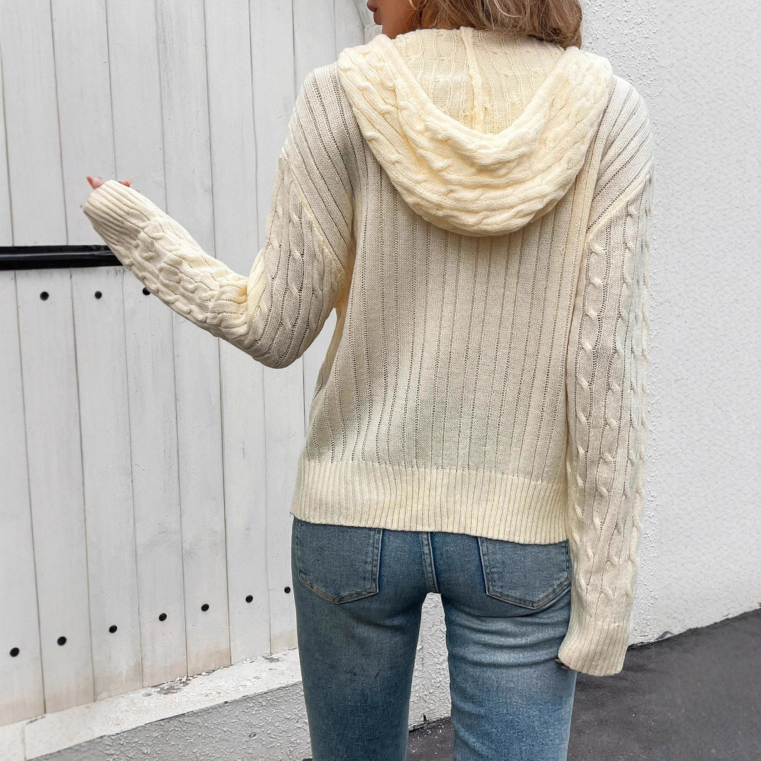 Women's Striped Zip-Up Hoodie