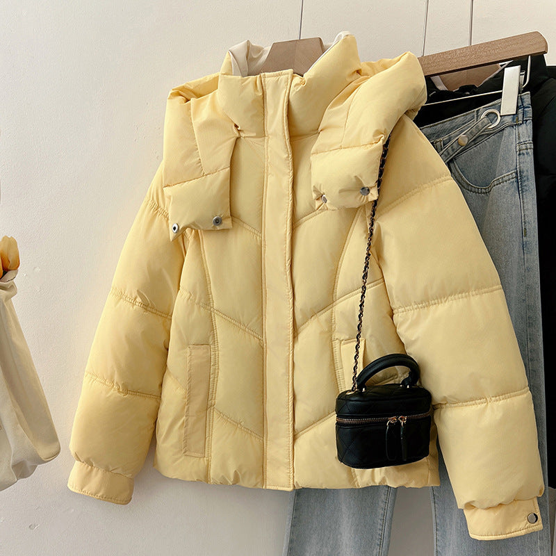 Women's Fashionable Puffer Jacket with High Collar and Practical Pockets