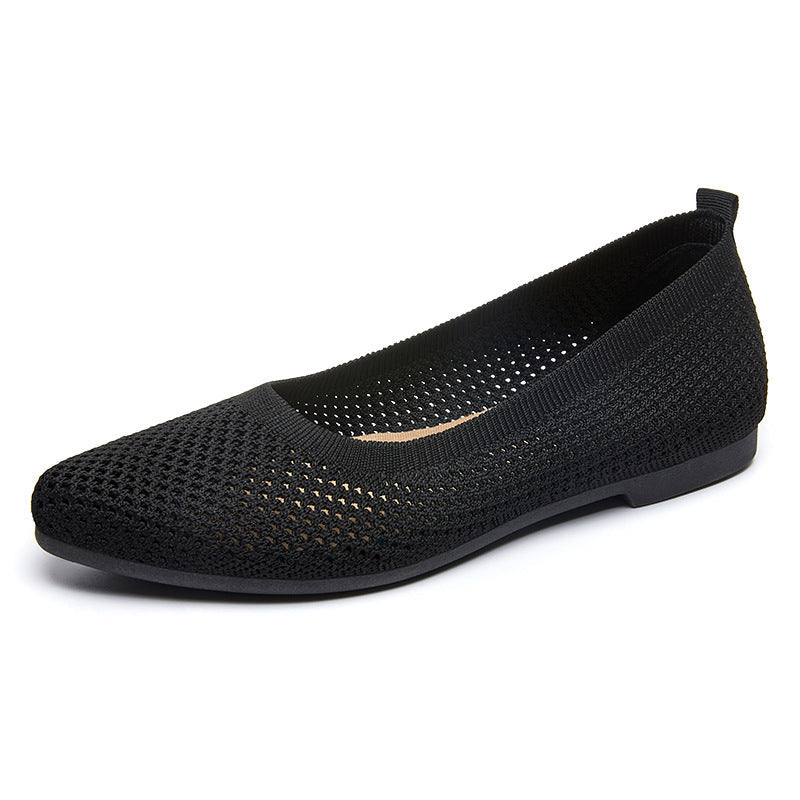 Women's Knit Ballerina Flats with Flexible Footbed