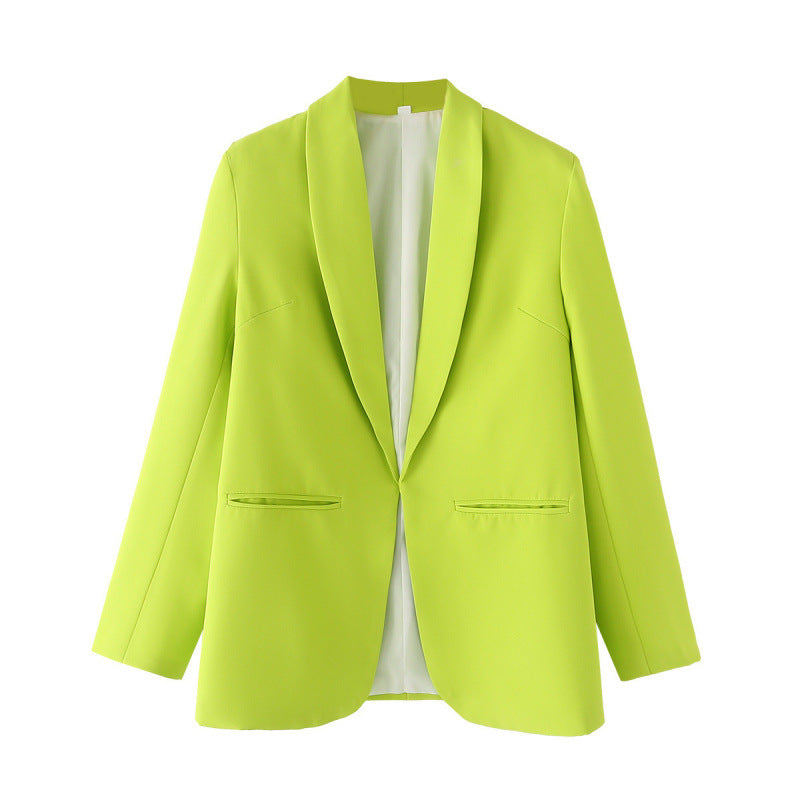 Elegant Women's Blazer with Unique Cut and Pockets