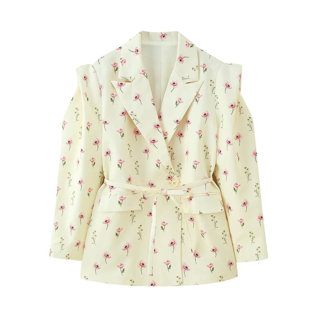 Elegant Oversized Blazer with Belt Detail