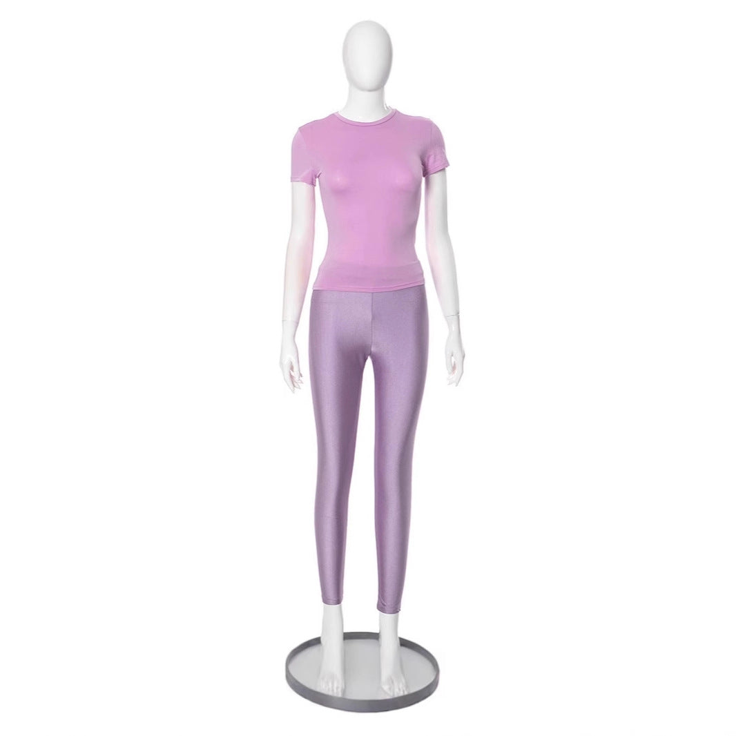 Women's Form-Fitting T-Shirt and Leggings Set
