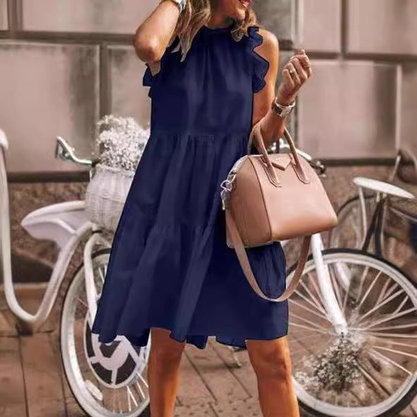 Women's Detailed Ruffled Strap Dress