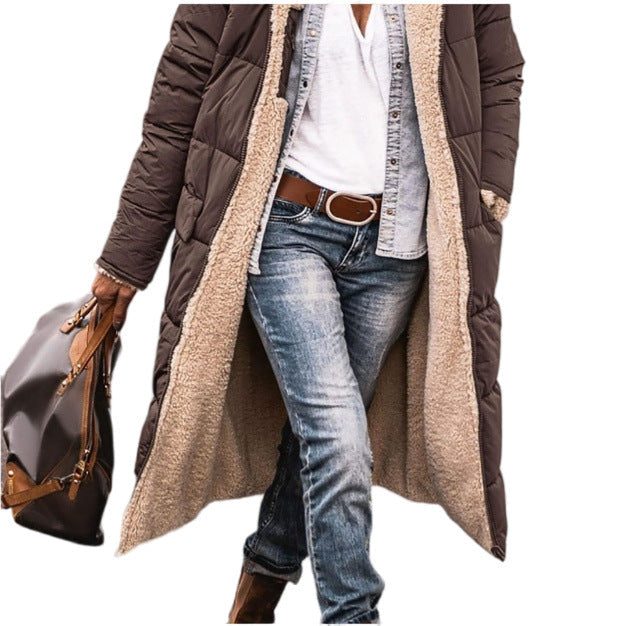 Women's Long Padded Winter Jacket with Luxurious Lining