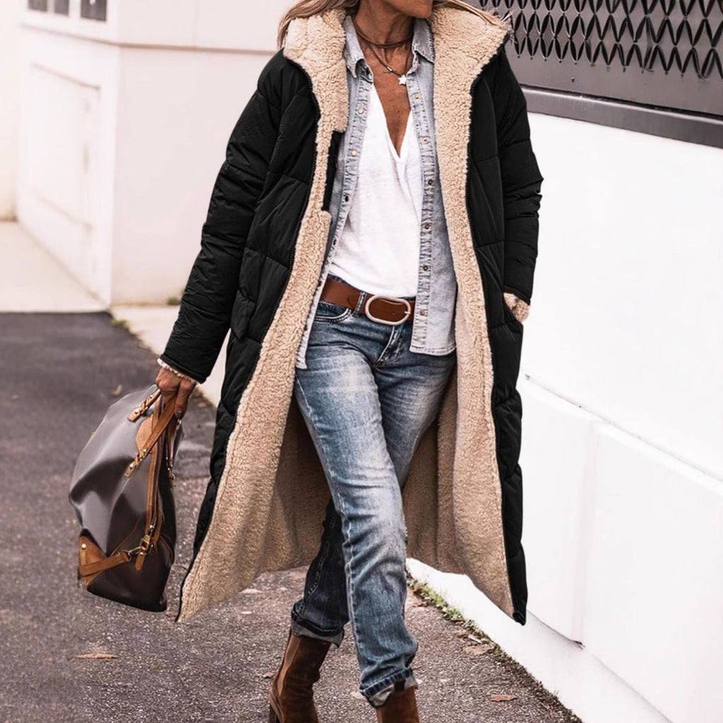 Women's Comfortable and Warm Down Jacket with Teddy Lining