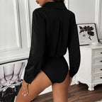 Women's Wrap Blouse with Puff Sleeves
