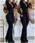 Elegant Jumpsuit with Sheer Sleeves
