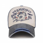Men's Vintage-Inspired Wolf Graphic Baseball Cap