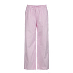 Women's Relaxed Cotton Pants with Light Stripe Pattern