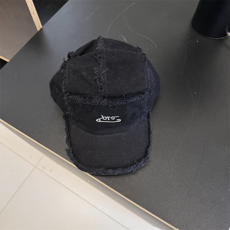 Men's Distressed Denim Snapback Cap