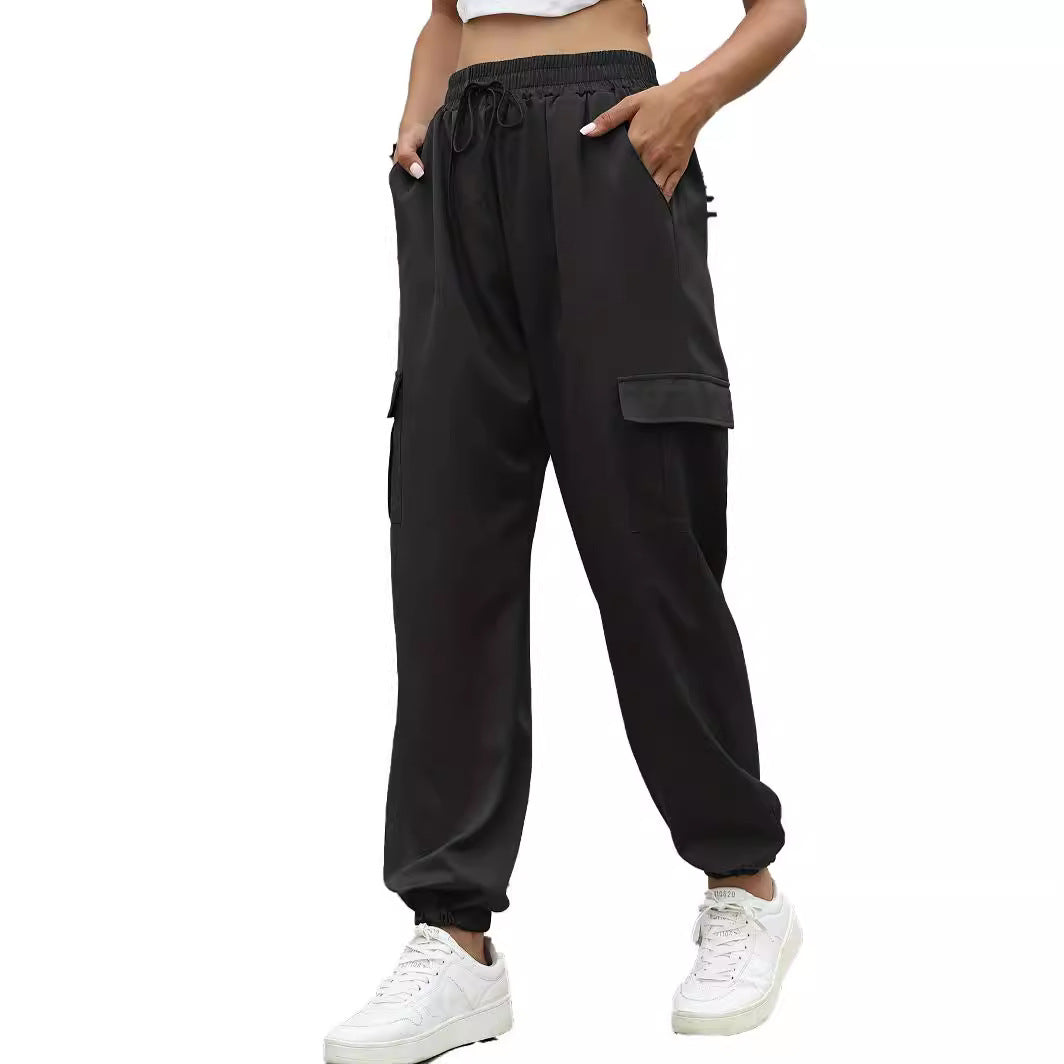 Women's Cargo Pants with Elastic Waist and Practical Pockets