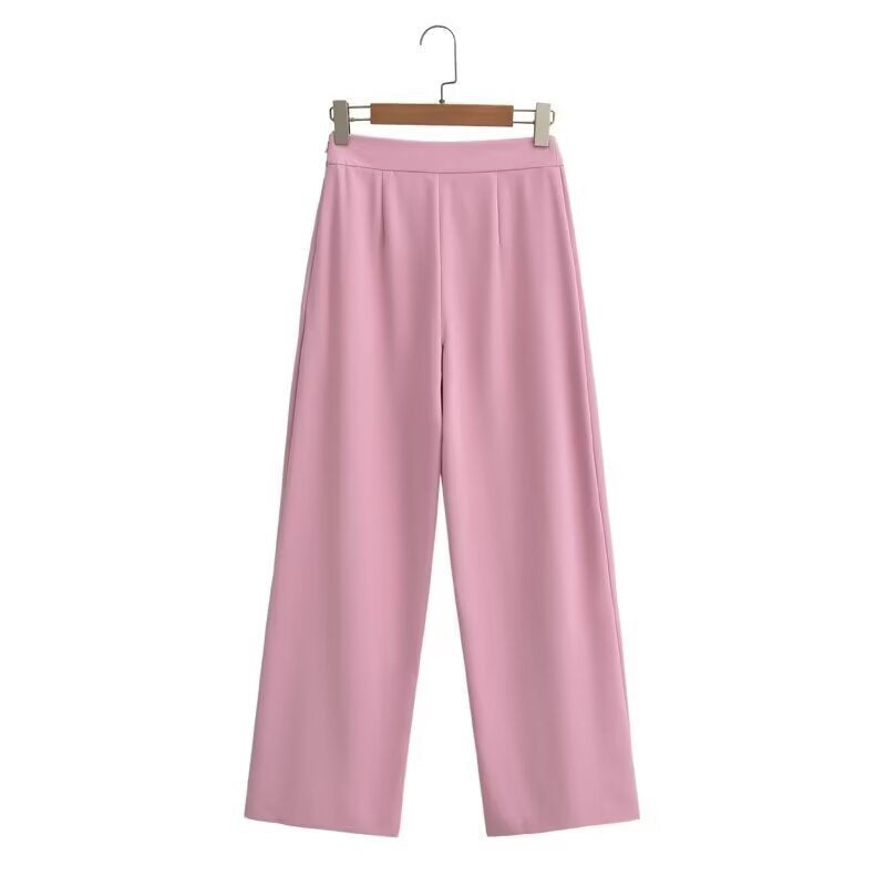 Elegant Wide-Leg Palazzo Trousers with Elastic Waistband