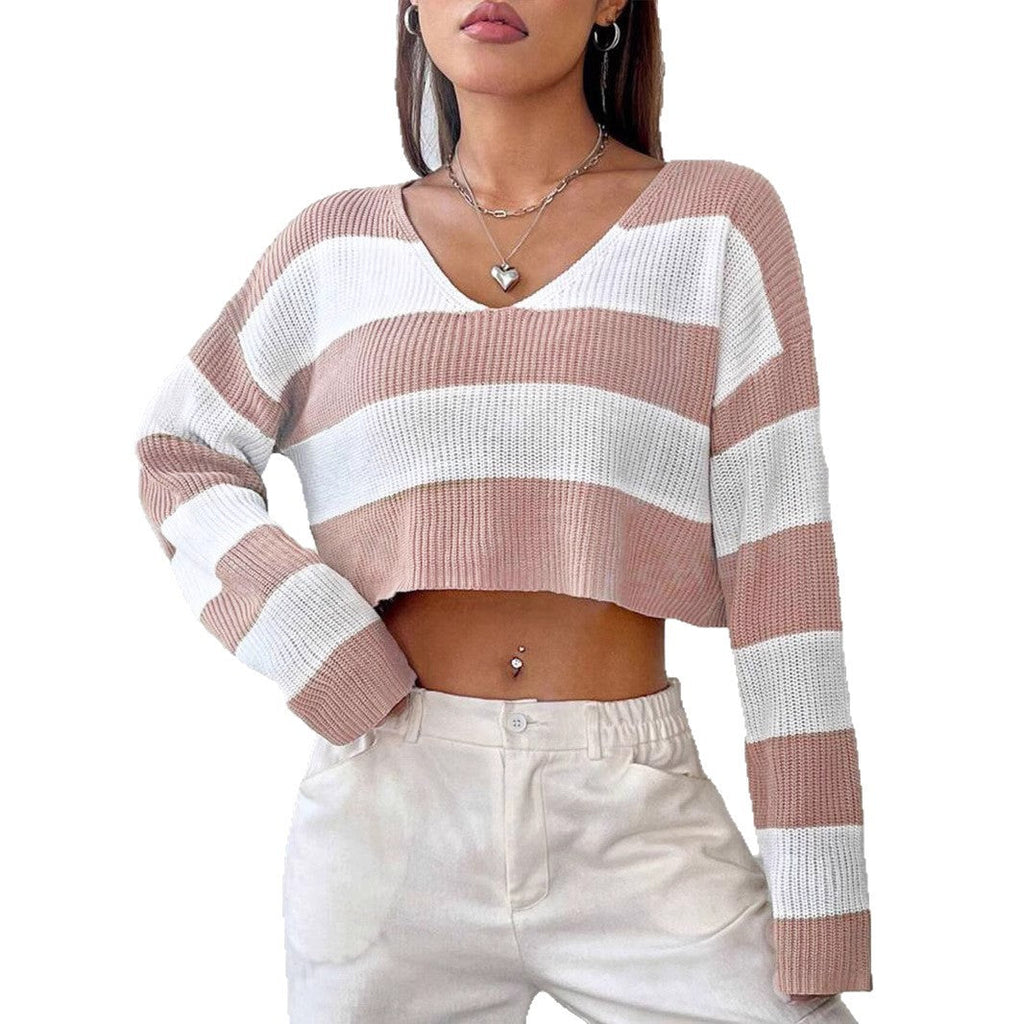 Women's Patterned Crop Sweater