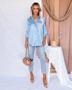 Elegant Blouse with Fine Texture and Full Button Placket
