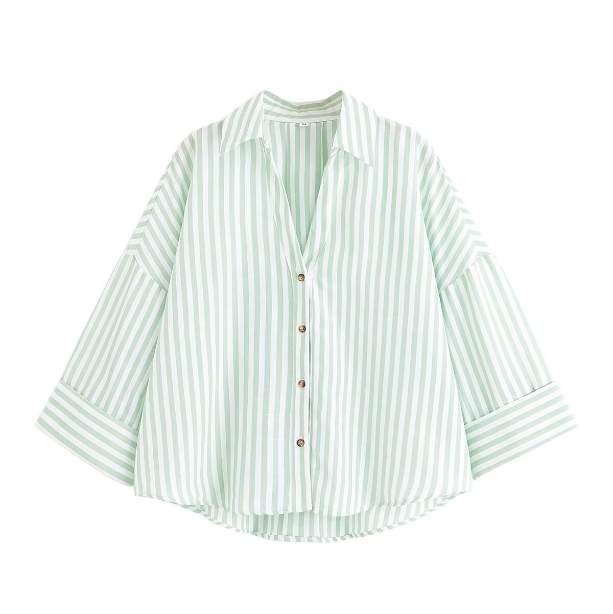 Women's Shirt Blouse with Casual Cut and Elegant 3/4 Sleeves