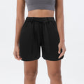 Women's Casual Pants with Elastic Waist and Side Tie Belt